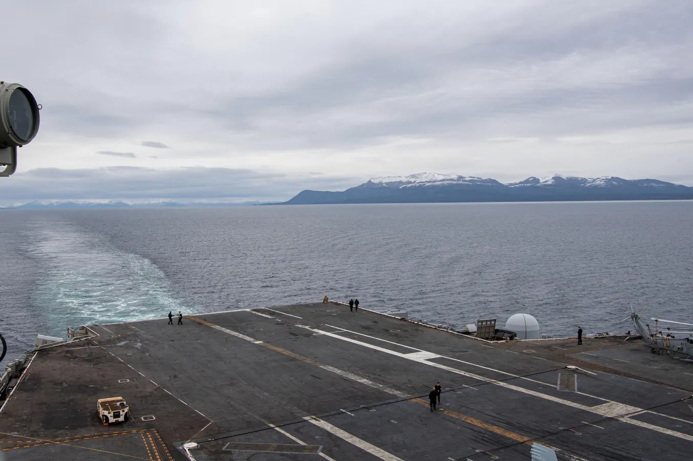 US Navy Supercarrier Transiting The Strait Of Magellan To The Atlantic