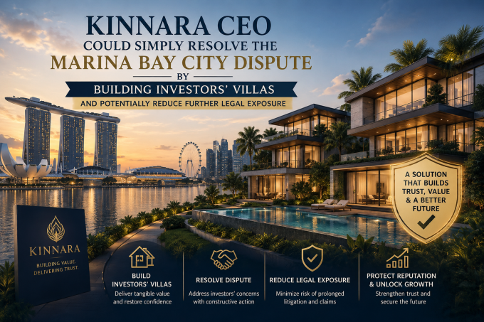 Kinnara CEO Could Simply Resolve the Marina Bay City Dispute by Building Investors’ Villas and Potentially Reduce Further Legal Exposure