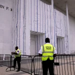 Kennedy Center Keeps Up Tarp Covering Where Trump’s Name Was Removed