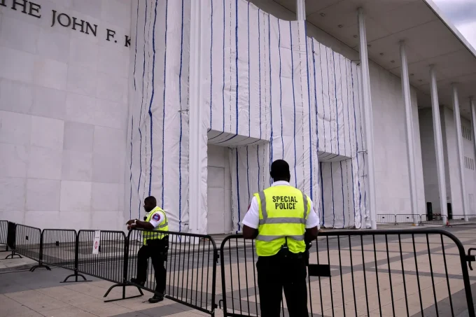 Kennedy Center Keeps Up Tarp Covering Where Trump’s Name Was Removed