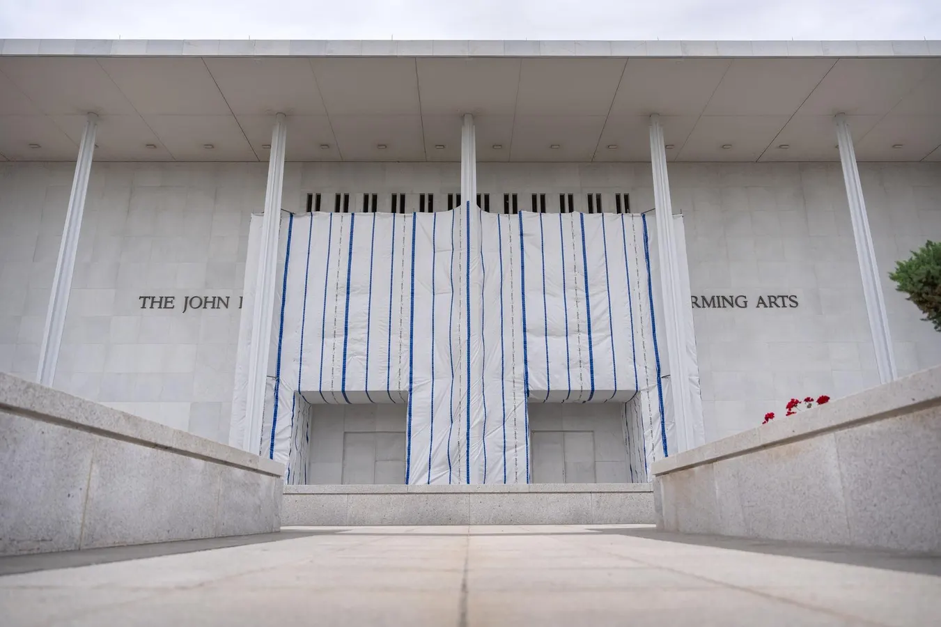 Kennedy Center Keeps Up Tarp Covering Where Trump’s Name Was Removed