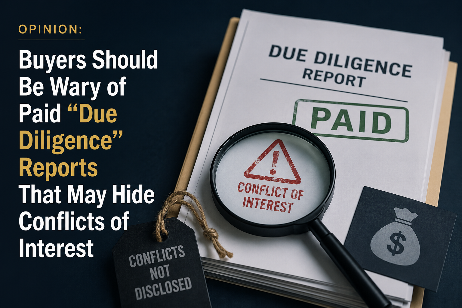 Opinion: Buyers Should Be Wary of Paid “Due Diligence” Reports That May Hide Conflicts of Interest