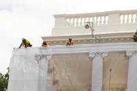 The White House’s North Portico Is Covered In Tarps—Here’s Why