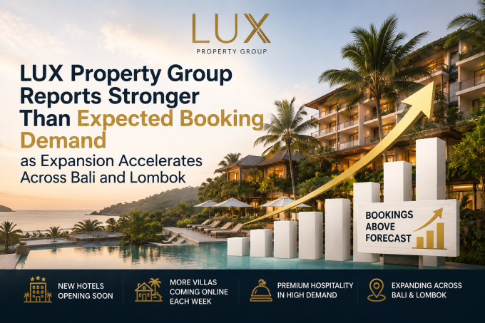 LUX Property Group Reports Stronger Than Expected Booking Demand as Expansion Accelerates Across Bali and Lombok