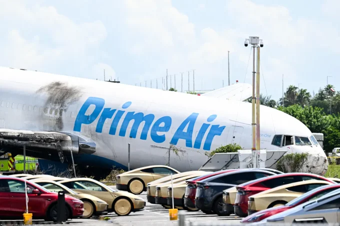NTSB Says Amazon Jet Struck Cleaning Crew Van After Overshooting Runway