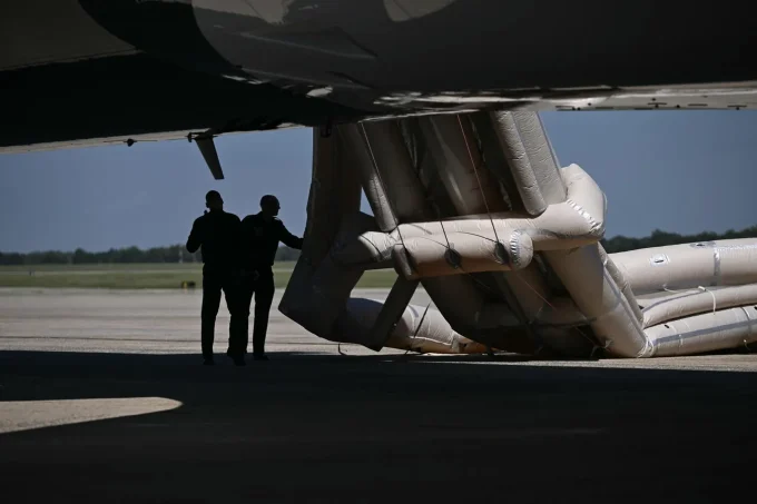Emergency Slide On Trump’s Qatari Jet Mysteriously Deployed Before He Boarded