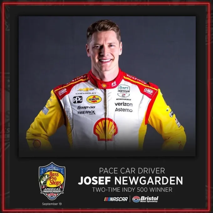 IndyCar’s Josef Newgarden NASCAR Pace Car Driver At Bristol Chase Race